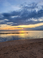 Beautiful sunset at Graciosa beach in Palmas, Tocantins - Brazil.