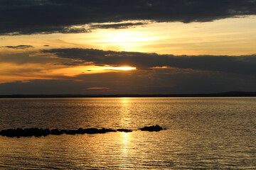 Beautiful sunset at Graciosa beach in Palmas, Tocantins - Brazil.