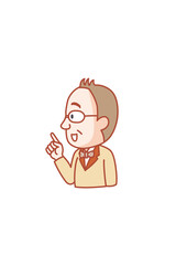 情報を解りやすく説明している50代くらいの朗らかそうな男性