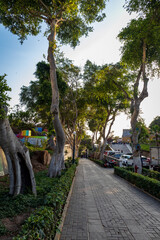 Quiet and peaceful afternoon to take a walk through the avenue of the Boulevard in Barranco, Lima-Perú.