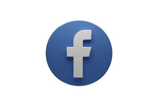 3d rendering social media logo icon, facebook messaging and free call