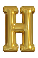 gold ballon 3d rendering upercase english alphabet text