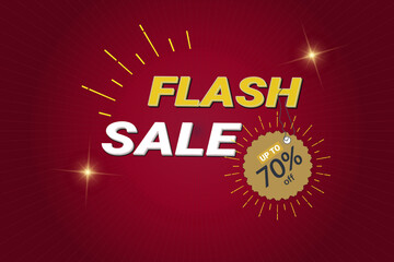 Flash sale discounts up to 70% off banner template design. promotion template 