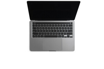 Grey laptop on PNG background, include with shadows