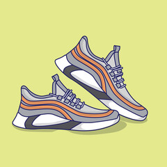 Sneakers sport shoes illustration cartoon vector