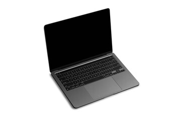 Grey laptop on PNG background, include with shadows - obrazy, fototapety, plakaty
