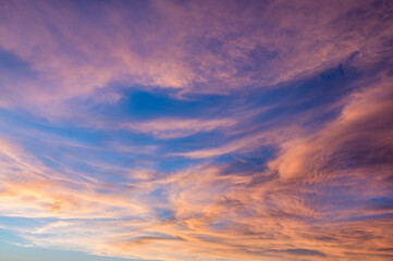 intense and cloudy twilight sky