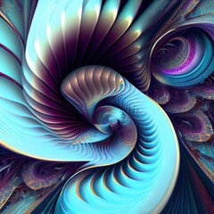Abstract fractal design, surreal 3D illustration.