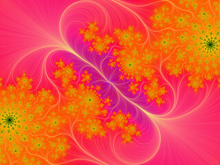 Fototapeta na wymiar Multicolored leaves, tree, fractal, abstract background