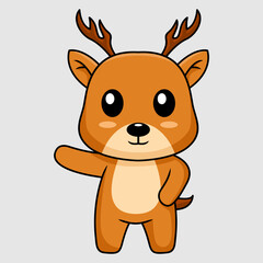 Vector illustration of cute deer cartoon character