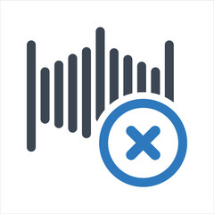 Voice denied icon. Vector and glyph