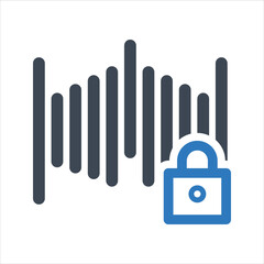 Assistant voice lock icon. Vector and glyph