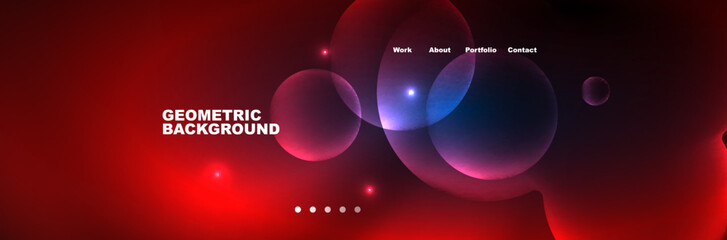Shiny neon circles and bubbles, dark abstract background with blurred magic neon light, wallpaper design