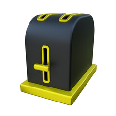 Luxury Gold Toaster 3d Illustration