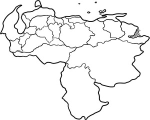 doodle freehand drawing of venezuela map.