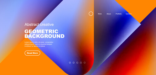 Naklejka premium Liquid shapes with flowing gradient colors. Geometric circle round triangles. Vector illustration for wallpaper, banner, background, leaflet, catalog, cover, flyer