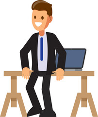 Businessman character In the office set  ,Vector illustration 