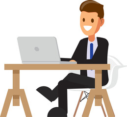 Fototapeta na wymiar Businessman character In the office set ,Vector illustration 
