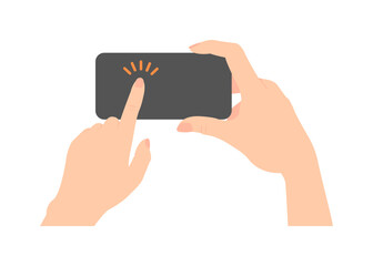 Vector illustration of tapping a smartphone