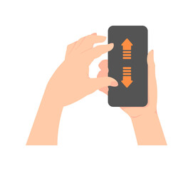 Vector illustration of pinching a smartphone