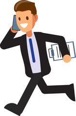 Businessman character In the office set  ,Vector illustration 