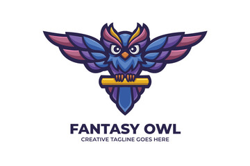Obraz premium Fantasy Owl Mascot Logo Character