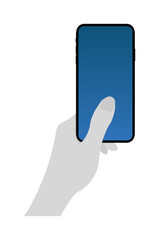 Illustration of holding a mobile phone ( mock up )