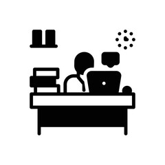 Black solid icon for working