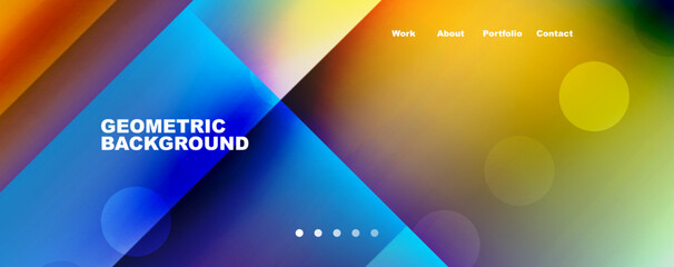 Abstract background - squares and lines composition created with lights and shadows. Technology or business digital template