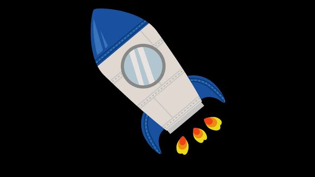 青のロケットのアニメーション