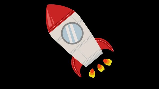赤のロケットのアニメーション