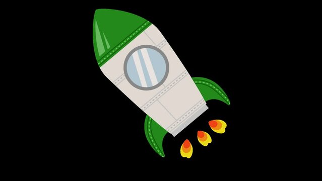 緑のロケットのアニメーション