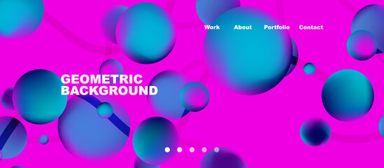 Network concept, line points connections geometric landing page background.