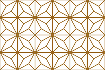 3d effect geometric star shape outline pattern in gold color, PNG transparent background