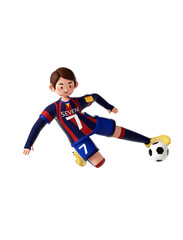 Fototapeta na wymiar 3D Soccer player playing soccer