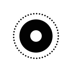 Black solid icon for dot  - obrazy, fototapety, plakaty