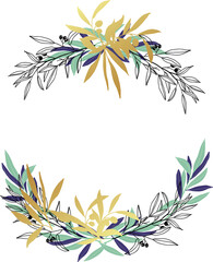 Luxury gold leaf branch wreath