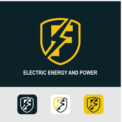 Initial F Logo with Bolt Lighting for Energy, Electrical and Power Company Service Business Logo Template