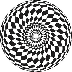 Mandala. Black on white background decorative element. Circular geometric abstract line art