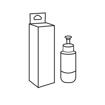 recommend clip art: Ink bottle and packging line art  vector.