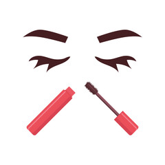 Eyes eyebrows and mascara