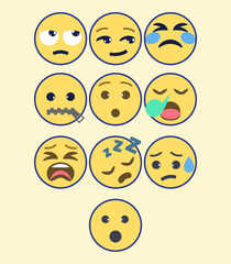 set of smileys with faces