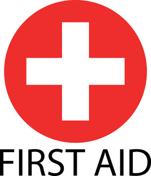 First aid icon, medical cross symbol vector illustration