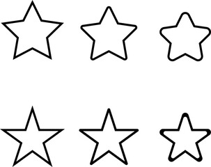Set of stars icon, star symbol collection vector