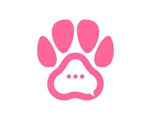 Paw with bubble chat inside