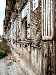 old wooden house to be restored, Chelyabinsk