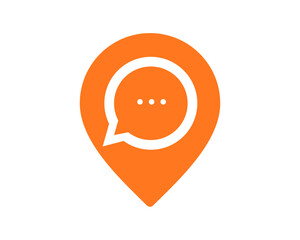 Location pin with bubble chat inside