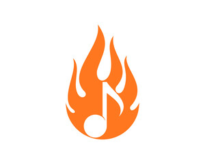 Fire with music note inside