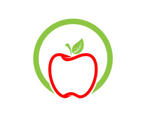 Circle shape with apple inside