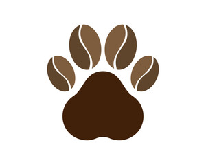 Paw with coffee bean inside